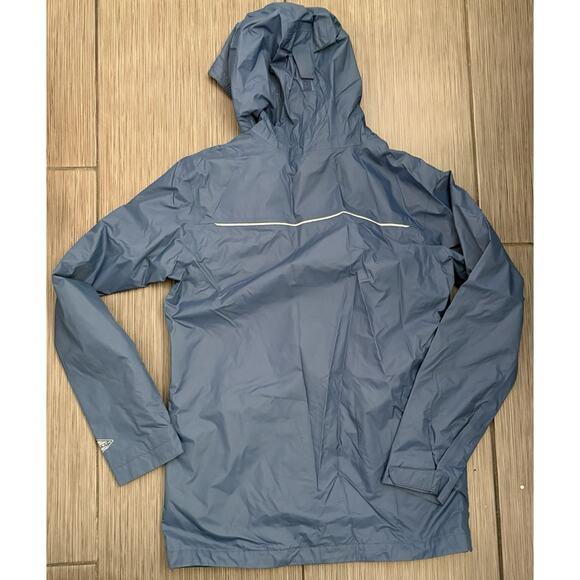 Columbia Boy's Watertight Rain Jacket Large (14/16) Blue W/Yellow Mesh Omni Tech - Picture 5 of 7